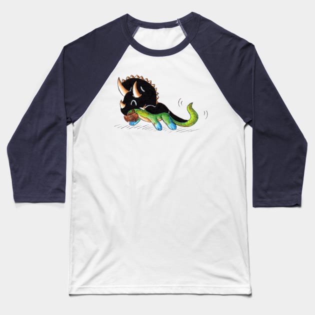 Minimaceratops Baseball T-Shirt by KristenOKeefeArt